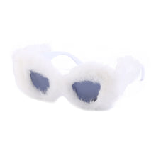 Load image into Gallery viewer, Plush Cat Eye Sunglasses Vintage Soft Fur  Masquerade Cosplay Party Glasses 22812