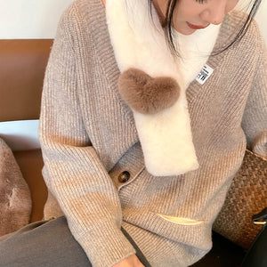 Women's Faux Fur Scarf for Women Winter Warm Soft Cozy 22521