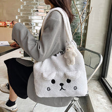 Load image into Gallery viewer, Fluffy Plush Tote Bag for Women Cute Bear Tote Bag 22452