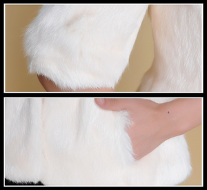 Natural Rabbit Fur Coat  Women'  Fashion Grace Overcoat Jacket