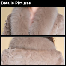 Load image into Gallery viewer, Women&#39;s Long Real Rabbit Fur Coat with Fox Fur Collor Fur Story FS13070