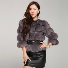 Load image into Gallery viewer, Natural Fox Fur Jacket for Women Winter Coat 14192