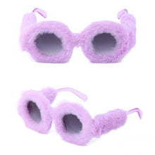 Load image into Gallery viewer, Women Plush Fuzzy Sunglasses Punk  Ladies Party Masquerade Eyewear 22811