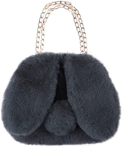 Crossbody Bags for Women Faux Fur Bunny Shoulder Bag Small Cute Purse for Girls