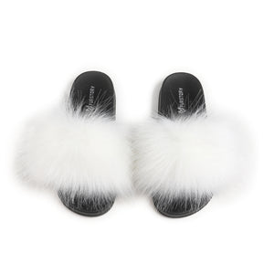 FS19S05 Faux Fur Slides Furry Slipper Sandals (Flat)