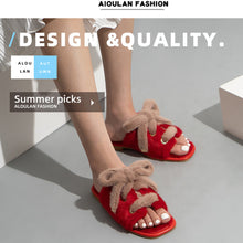 Load image into Gallery viewer, Women&#39;s Bow tie Slippers Open Toe Anti-Slip House Slippers 22S09