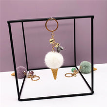 Load image into Gallery viewer, Ice Cream Keychain Cute Bag Cartoon Plush Pendant 22C02