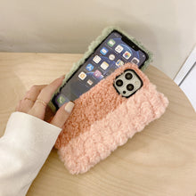 Load image into Gallery viewer, Winter Warm Color Plush Furry Fluffy Soft iPhone Case （iPhone 13 Pro Max）22816