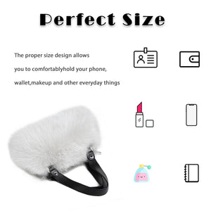 Women's Winter Fur Fox Handbag Leather Ladies Shoulder Bag FS19808