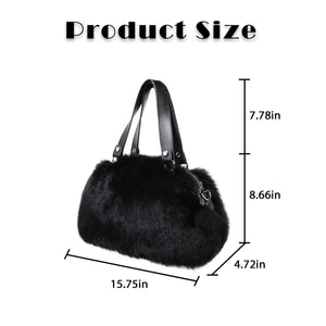 Women's Winter Fur Fox Handbag Leather Ladies Shoulder Bag FS19808