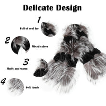 Load image into Gallery viewer, Women&#39;s Rex Rabbit Fur Scarf Ladies Winter Warm Knitted Flowers Crochet Fashion Scarf Scarves for Women Men Fur Story FS19502