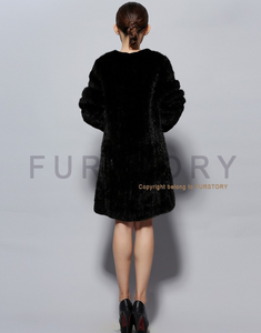 Knitted Mink Fur Coat Female Elastic Free Size Natural Fur Women's Winter Coats