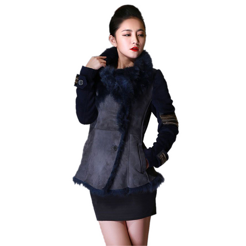 Natural Sheep Fur Coat Double Faced Overcoat Thick Winter Coat