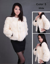 Load image into Gallery viewer, Real Rabbit Fur Coat Short Overcoat Jacket Womens&#39; Top Winter Dress Good Quality Fur Coat Female Fur Story FS13016