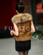 Load image into Gallery viewer, Natural Rabbit Fur Knitter Sweater Long Vest Waistcoat Jacket