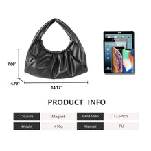 Load image into Gallery viewer, PU Leather Shoulder Bags Top-Handle Bag Braided Ruched Trendy Purse 22813