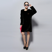 Load image into Gallery viewer, Knitted Mink Fur Coat Female Elastic Free Size Natural Fur Women&#39;s Winter Coats
