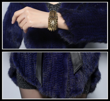 Load image into Gallery viewer, Natural Mink Fur Knitting Coat  Jacket Overcoat Long Length Version Outerwear Full Sleeve