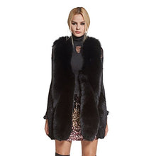 Load image into Gallery viewer, fur story Women&#39;s Fur Vest with Real Fox Fur Thick Warm Vest Sleeveless V Neck