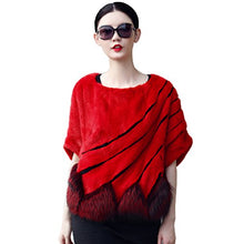 Load image into Gallery viewer, Fur Story 161111 Women&#39;s Real Mink Fur Pullover Coat with Silver Fox Fur Hem