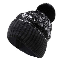 Load image into Gallery viewer, Pilipala Women&#39;s Winter Knit Beanie Hat Shiny Metallic Pom Bobble hat Warm Ski Skull Cap Unisex
