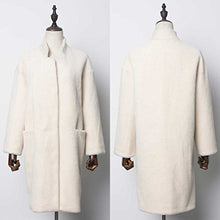 Load image into Gallery viewer, Women&#39;s Lamb Shearing Fur Coat Winter Coat 3/4 Sleeve Stand up Collar(10,Beige)