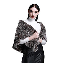 Load image into Gallery viewer, Fur Story Women&#39;s Fur Wrap with Rabbit Fur Shawl Cape for Winter