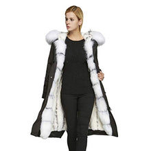 Load image into Gallery viewer, fur story Women&#39;s Parka Jacket with Fox Fur Hood-Placket Thick Winter Fur Coat with Mink Fur Lining 18112
