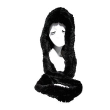 Load image into Gallery viewer, Fur Story 15670 Women&#39;s Knitted Real Rabbit Fur Beanie Hat with Fur Hat Scarf