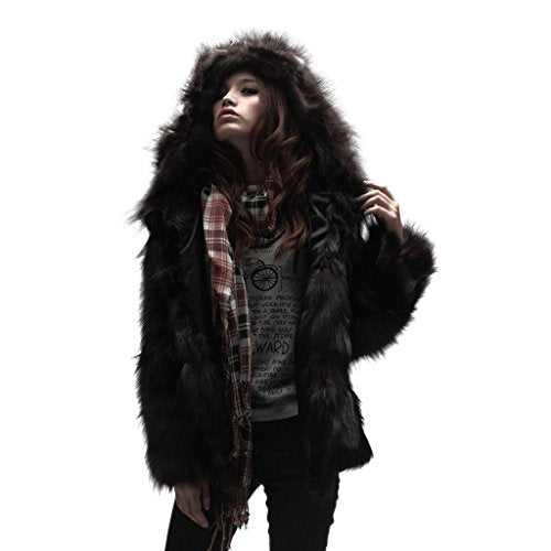 Women's Short Real Fox Fur Coat with Fur Hood 151105