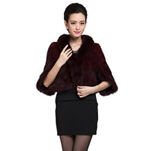 Load image into Gallery viewer, Fur Story Women&#39;s Knitted Fur Poncho with Real Mink Fur Thick Warm Pashmina with Fox Fur Collar