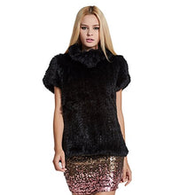 Load image into Gallery viewer, Women&#39;s Knitted Real Rabbit Fur Vest Pullover Solid Female Warm Coat 17211