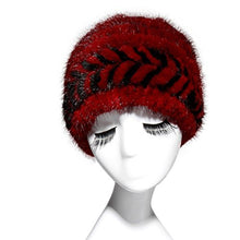 Load image into Gallery viewer, Fur Story 15667 Women&#39;s Knitted Real Mink Fur Beanie Hat Skull Cap