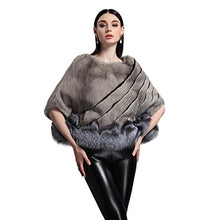 Load image into Gallery viewer, Fur Story Women&#39;s Real Mink Fur Coat with Fox Fur Hem Thick Warm Coat Half Sleeve O Neck