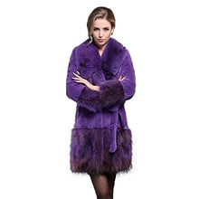 Load image into Gallery viewer, Fur Story 15157 Women&#39;s Long Real Rabbit Fur Coat with Fur Collor and Hem