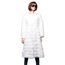 Load image into Gallery viewer, fur story Women&#39;s Long Fur Coat with Real Rabbit Fur Thick Warm Coat Full Sleeve O Neck