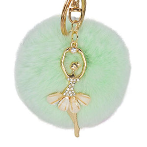 Fur Story FS16819 Fur Pom Pom KeyChain Bag Car Purse Charm Fluffy Fur Keychain Ball