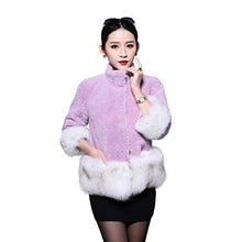 Load image into Gallery viewer, Fur Story Women&#39;s Real Lamb Fur Coat with Fox Fur Hem and Cuff Thick Warm Coat with Tassels