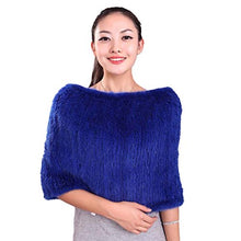 Load image into Gallery viewer, Fur Story Women&#39;s Knit Fur Poncho with Real Mink Fur Thick Warm Pashmina