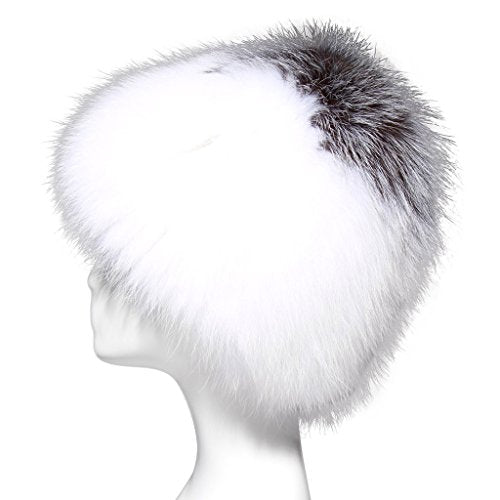 Fur Story 15662 Women's Real Puff Fox Fur Beanie Hat Skull Cap