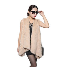 Load image into Gallery viewer, Fur Story Women&#39;s Knitted Real Rabbit Fur Vest Inclined Placket