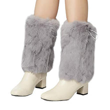 Load image into Gallery viewer, Fur Story Fur Leg Warmers Real Fur Rabbit Winter Leggings Boot Toppers For Women