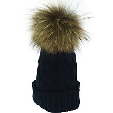 Load image into Gallery viewer, Fur Story Unisex Beanie Outdoor Cap Real Raccoon Fur Pom Pom Hats