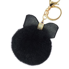 Load image into Gallery viewer, Fur Story 16820 Real Rex Rabbit Fur Pompom Ball Car Key Chain Handbag Key Rings