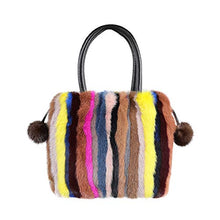 Load image into Gallery viewer, Women&#39;s Mink Fur Handbag Tote Furry Top Handle Bag Satchel Purses Multicolor