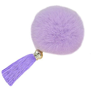 Fur Story 16818 Real Rex Rabbit Fur Pompom Ball Car Key Chain Handbag Key Rings