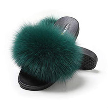 Load image into Gallery viewer, Fur Story FS20S21 Women&#39;s Fox Fur Slides Furry Slides for Outdoor Fluffy Sandals Open Toe Fur Slippers