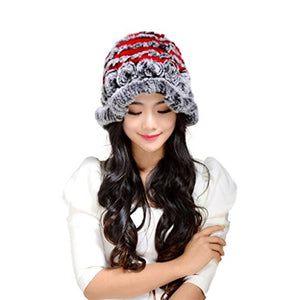 Warm Hat Winter Cap Winter Beanie Women's Knitted Real Rex Rabbit Fur Hat Cloche Fedora Cap Fur Story FS14607