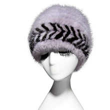Load image into Gallery viewer, Fur Story 15667 Women&#39;s Knitted Real Mink Fur Beanie Hat Skull Cap
