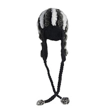 Load image into Gallery viewer, Fur Story Women&#39;s Real Rex Rabbit Fur Hat Thick Warm Winter Hat with Fur Tassels Headgear